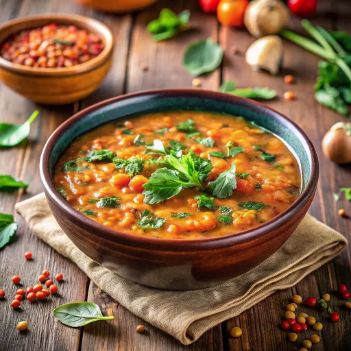 الكاري النباتي بالعدس والسبانخ